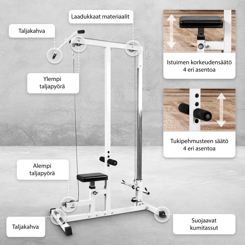 Ala- Ja Ylätalja Yhdistelmä Penkillä Ø 30/31mm Levypainoille Valkoinen
