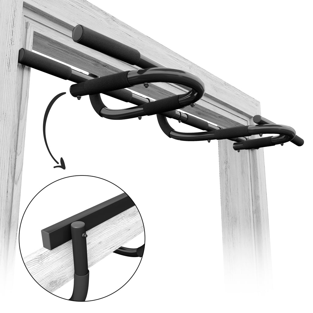 Rekkitanko 5in1 / Leuanvetotanko Oveen Pehmustetut Kahvat Max. 200kg Musta