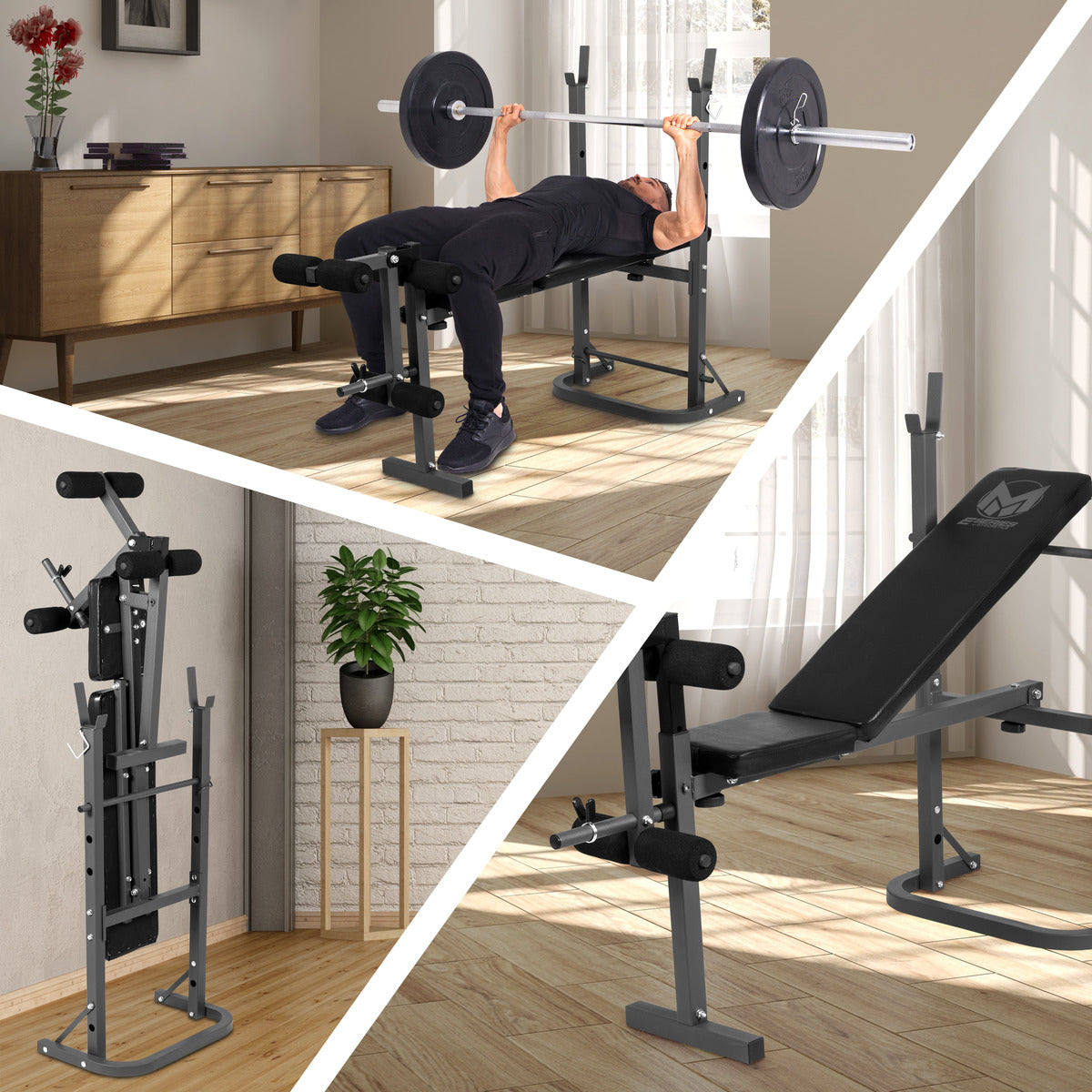 E-Sarja Monipuolinen Penkkipunnerruspenkki / Painonnostopenkki 143x55,5x108cm Max. 220kg