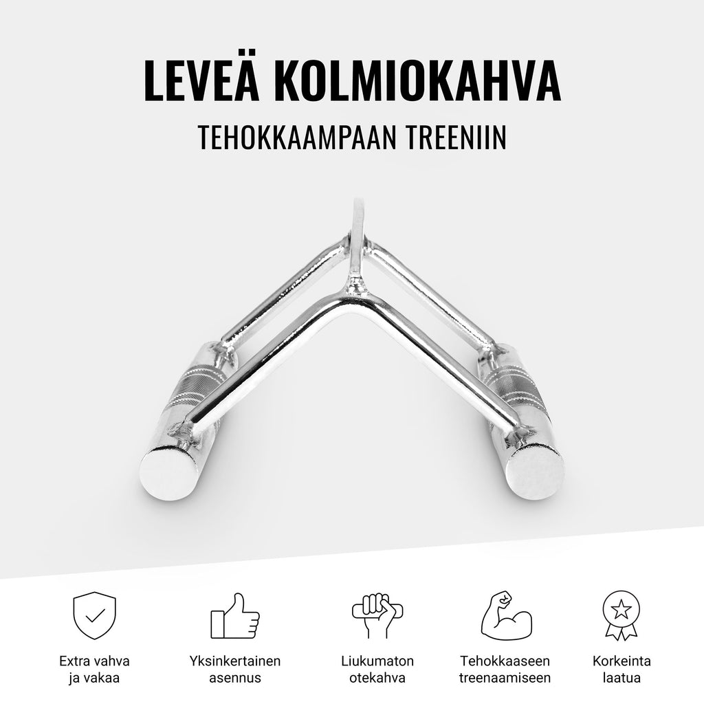 Kolmiokahva Leveä / V-Kahva 18.5cm, 2kg, Max. 200kg Kromi