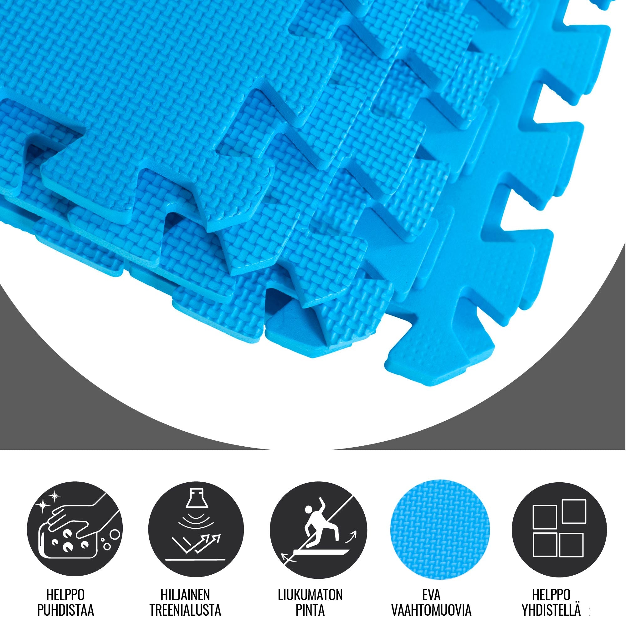Treenimatto / Palamatto, 8 Palaa 60x60x1,2cm EVA-Vaahtomuovi Sininen