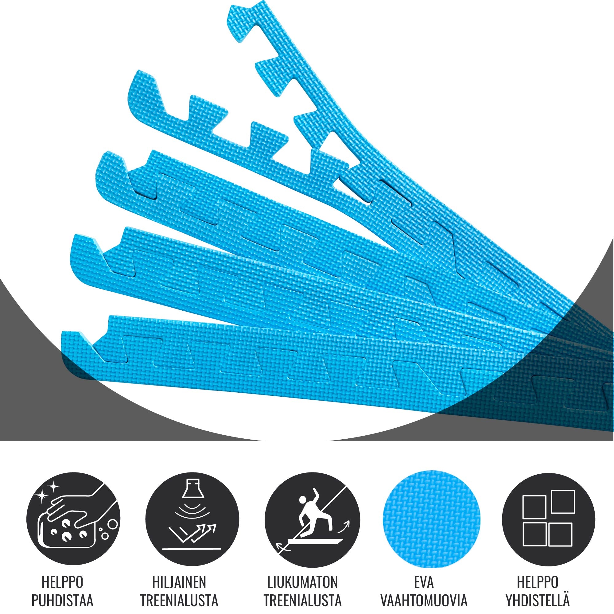 Palamaton / Suojamaton Reunapalat 8kpl 62,5x1,2cm EVA-Vaahtomuovi Sininen