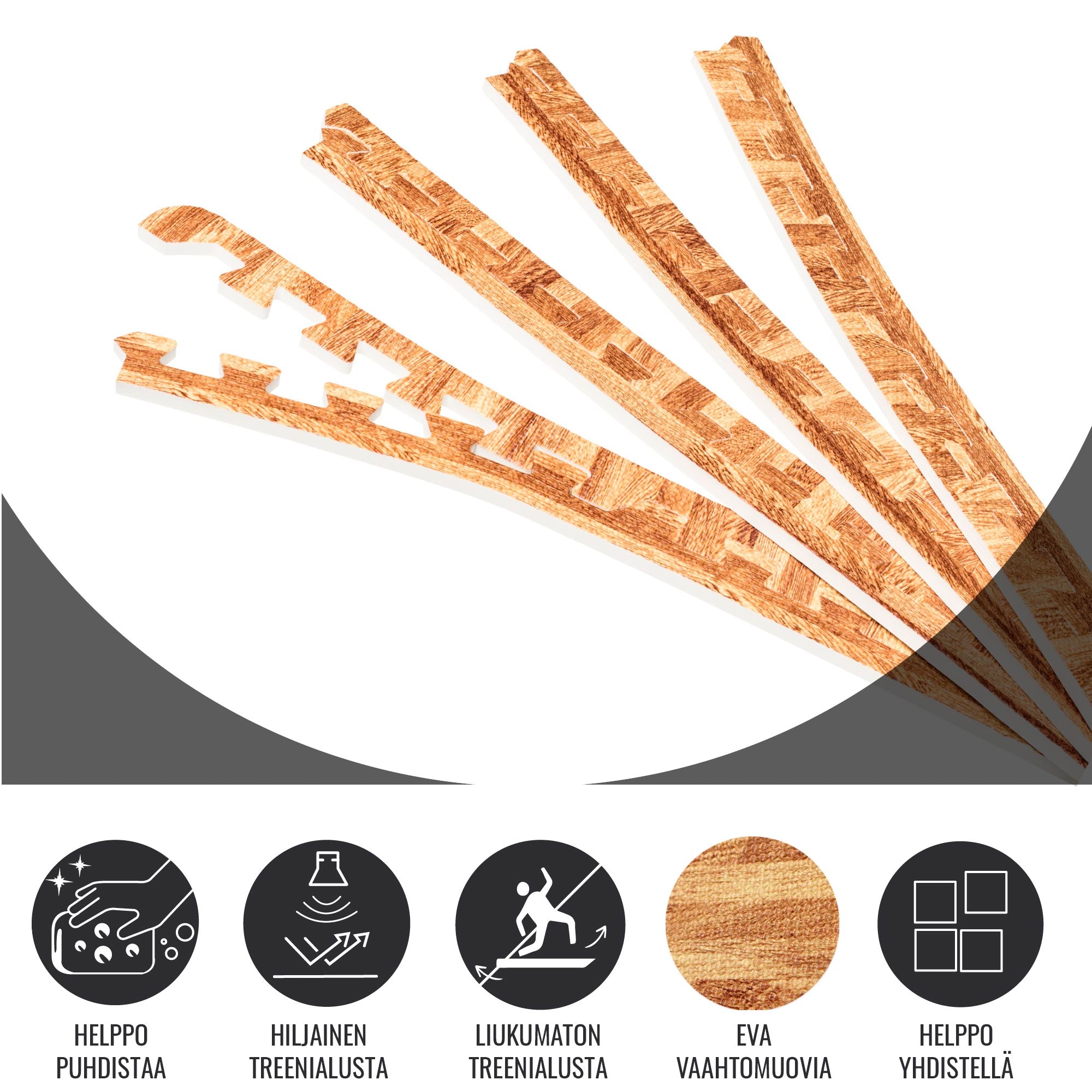 Palamaton / Suojamaton Reunapalat 8kpl 62,5x1,2cm EVA-Vaahtomuovi Puukuosi