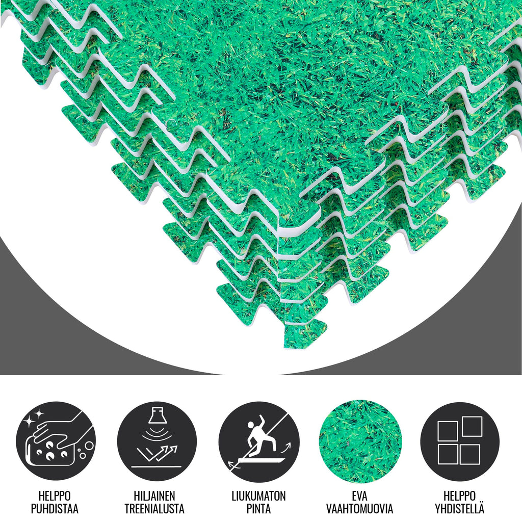 Suojamatto / Palamatto, 6 Palaa + 12 Reunapalaa 60x60x1,2cm EVA-Vaahtomuovi Ruohokuosi