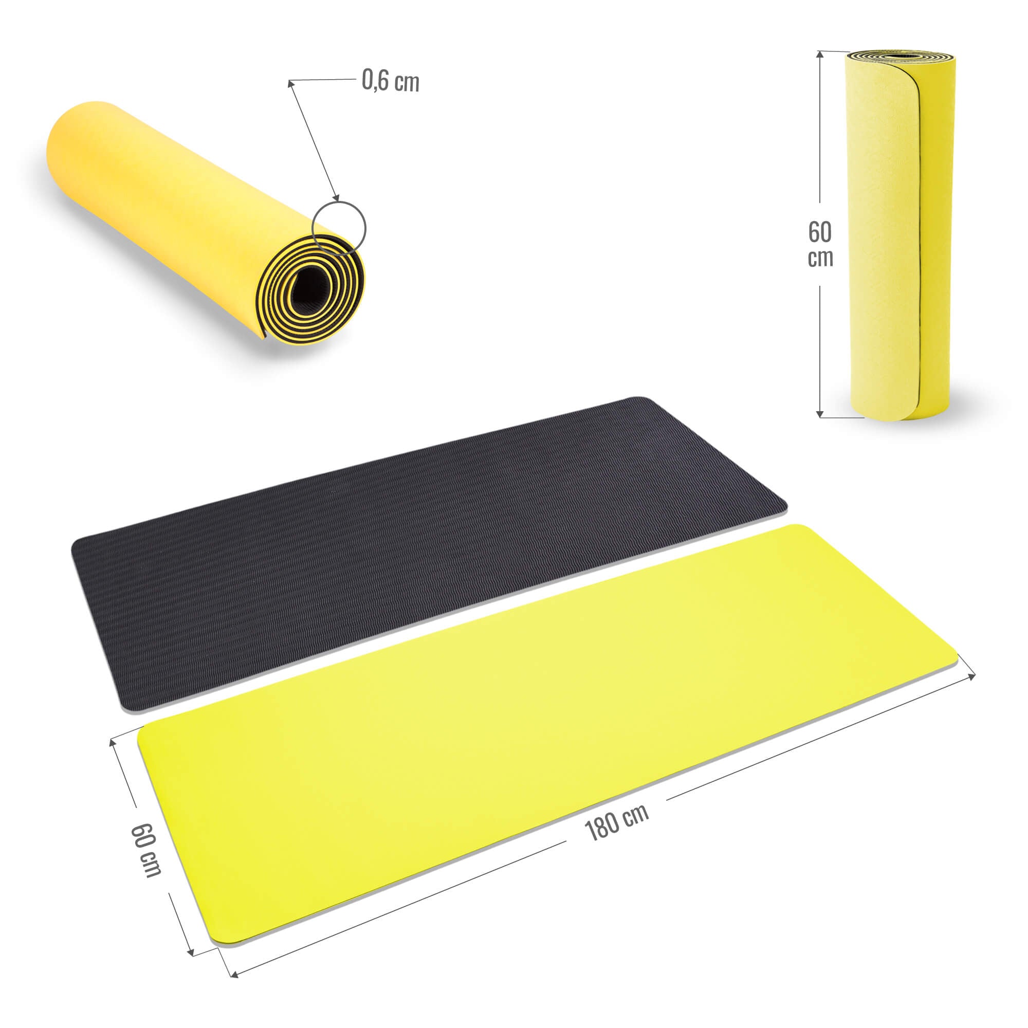 Joogamatto 6mm, Ihoystävällinen, 180x60cm