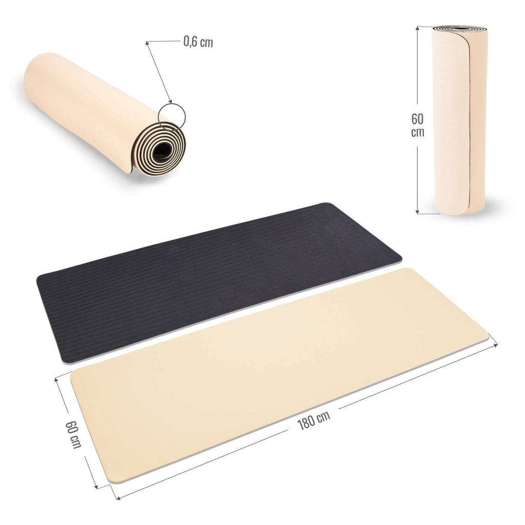 Joogamatto 6mm, Ihoystävällinen, 180x60cm