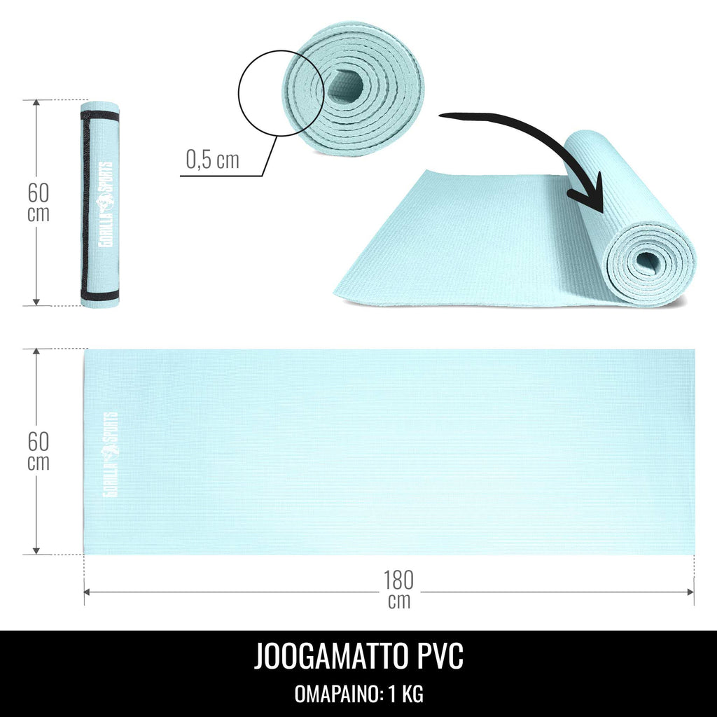 Joogamatto 5mm, Pehmeä Vaahtomuovi, 180x60cm