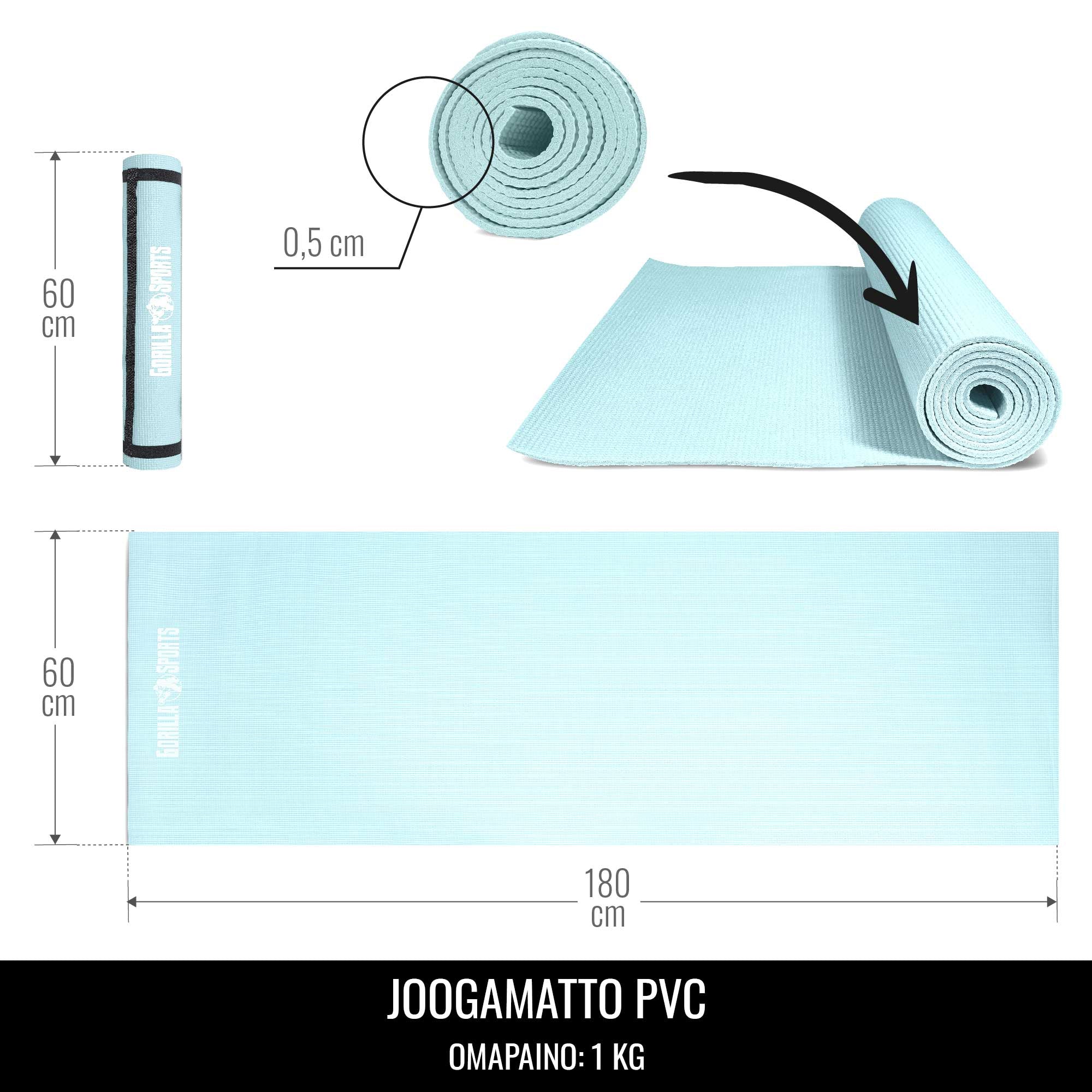 Joogamatto 5mm, Pehmeä Vaahtomuovi, 180x60cm