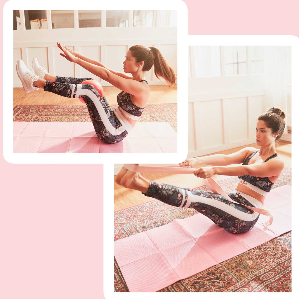 Joogamatto 4mm Taitettava, Kantolaukku, Pinkki, 173x61cm