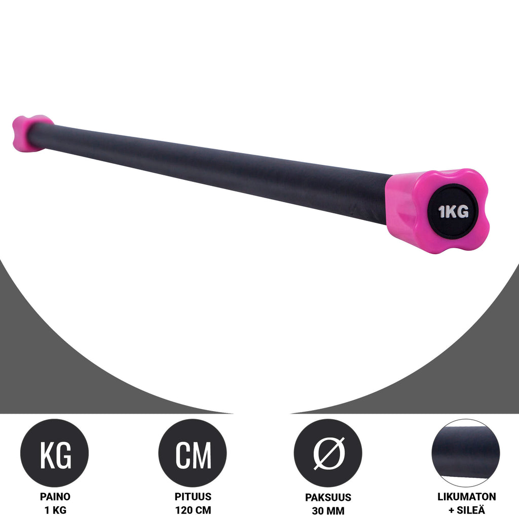 Painotanko Aerobic Bar 1-10kg, 120-132cm, Useita Värejä