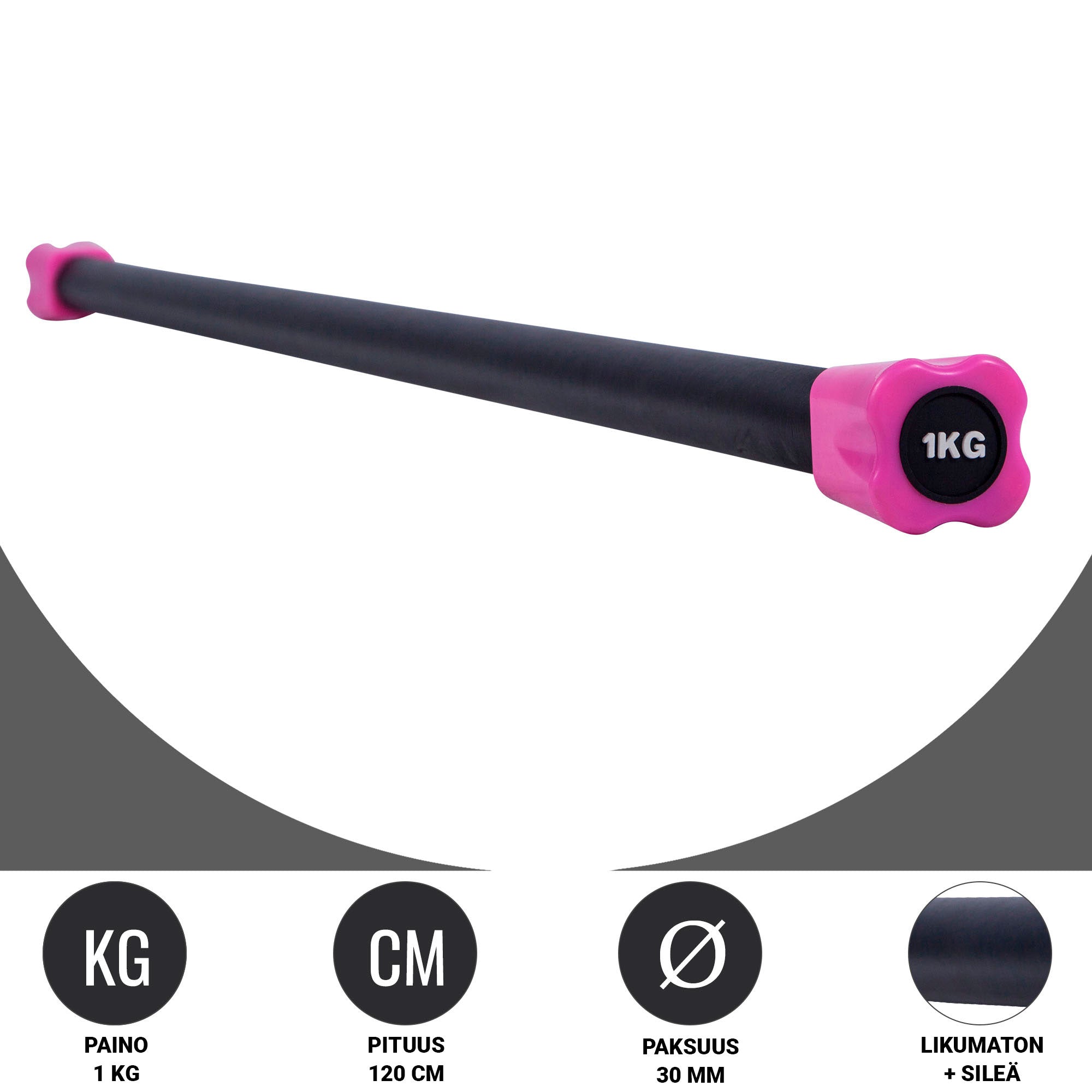 Painotanko Aerobic Bar 1-10kg, 120-132cm, Useita Värejä