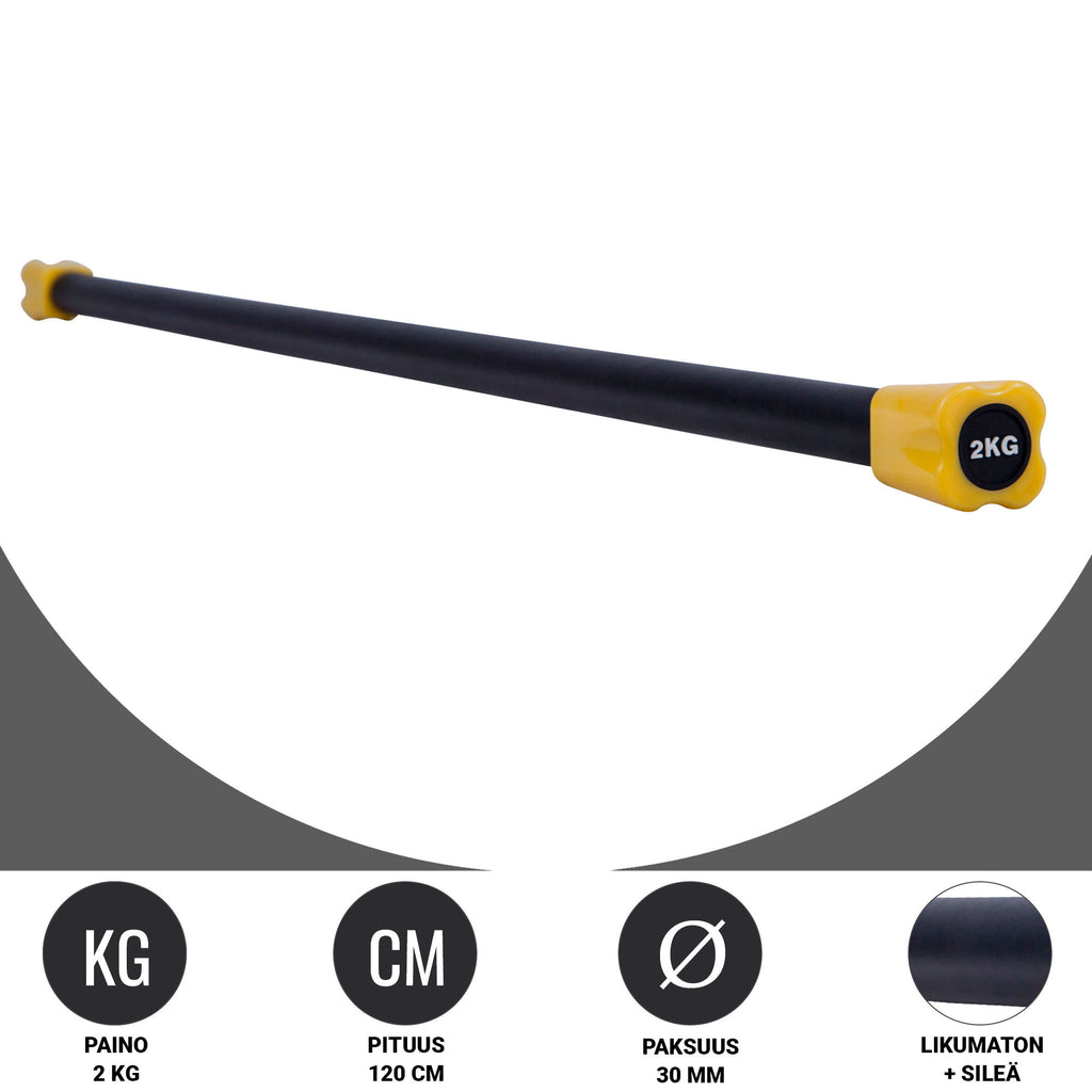 Painotanko Aerobic Bar 1-10kg, 120-132cm, Useita Värejä