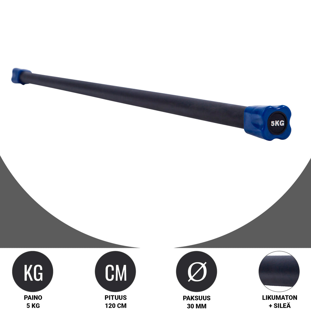Painotanko Aerobic Bar 1-10kg, 120-132cm, Useita Värejä