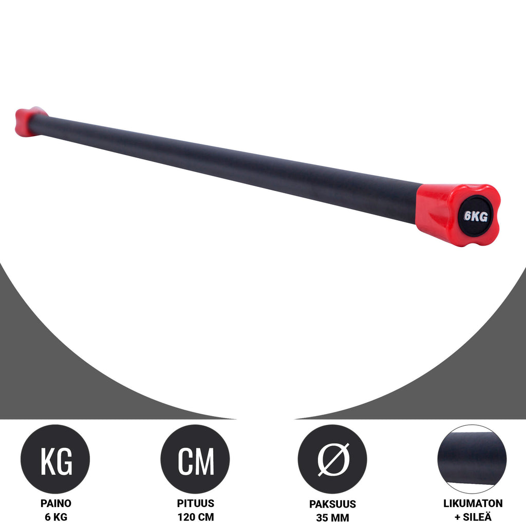 Painotanko Aerobic Bar 1-10kg, 120-132cm, Useita Värejä