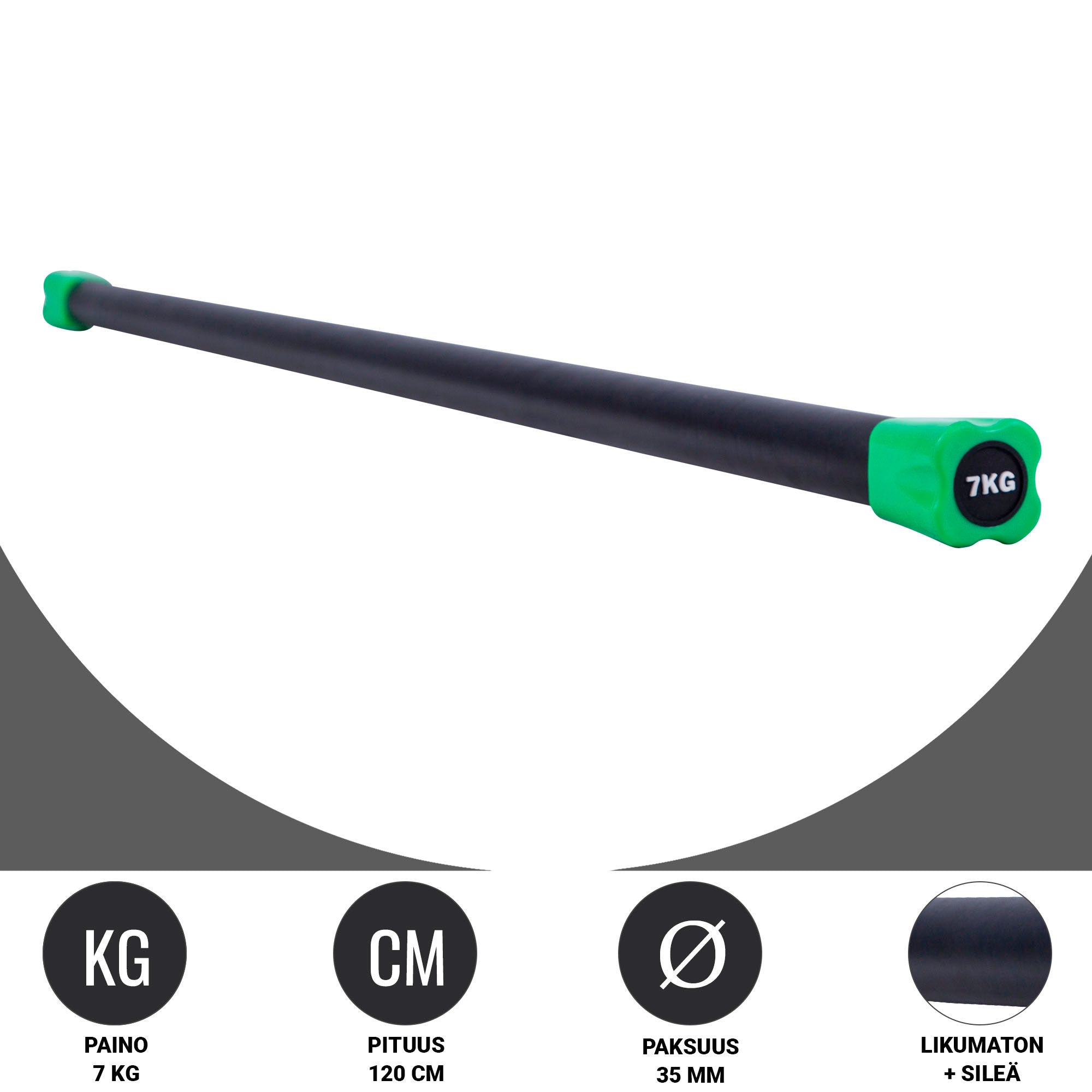 Painotanko Aerobic Bar 1-10kg, 120-132cm, Useita Värejä