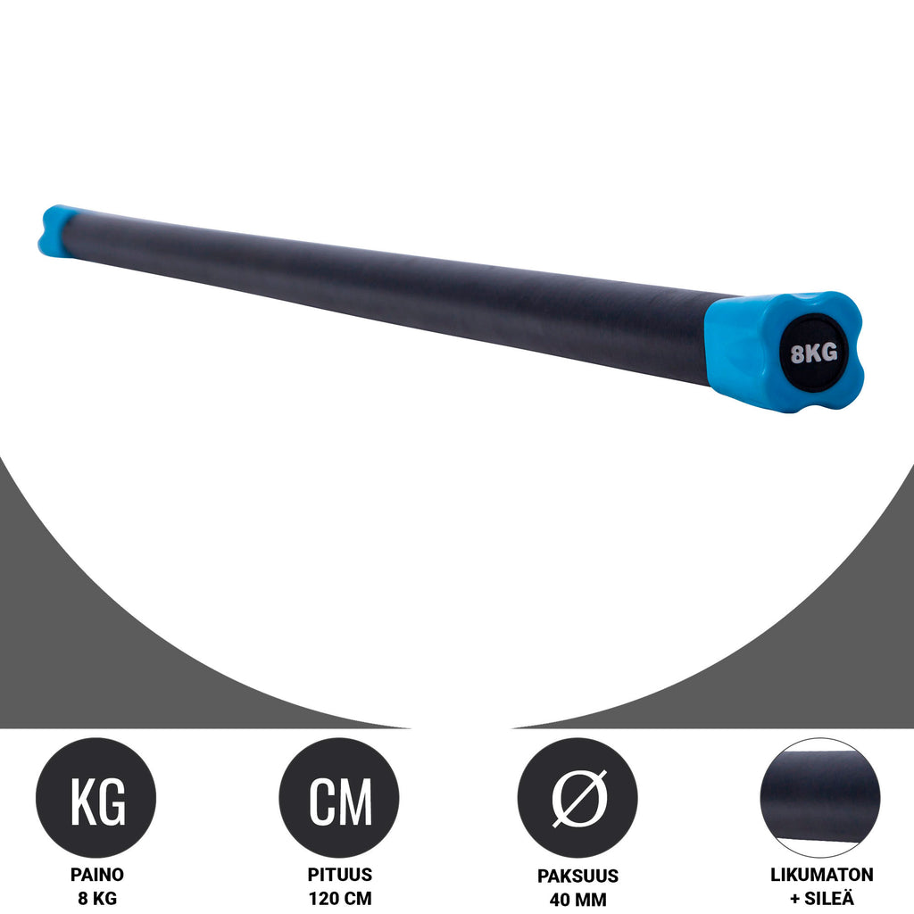 Painotanko Aerobic Bar 1-10kg, 120-132cm, Useita Värejä