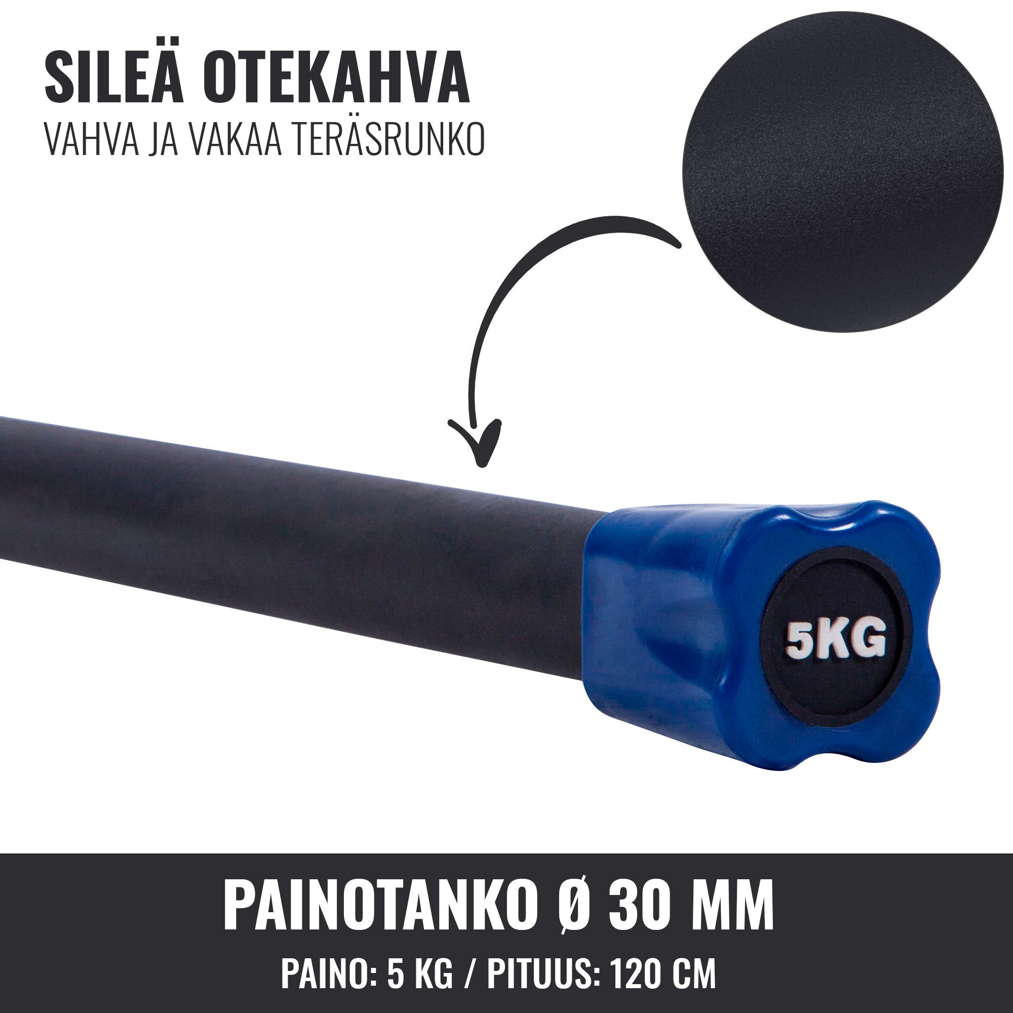 Painotanko Aerobic Bar 1-10kg, 120-132cm, Useita Värejä