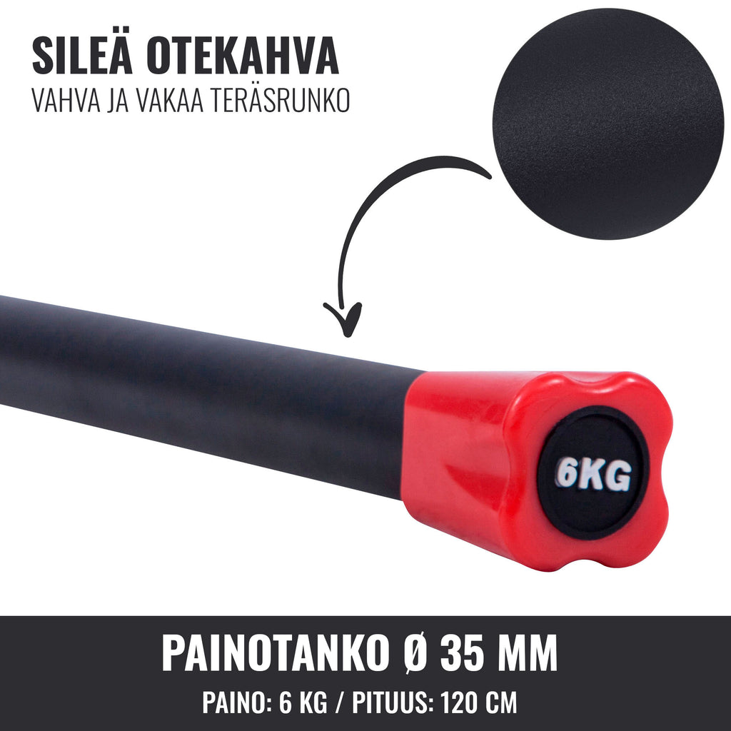 Painotanko Aerobic Bar 1-10kg, 120-132cm, Useita Värejä
