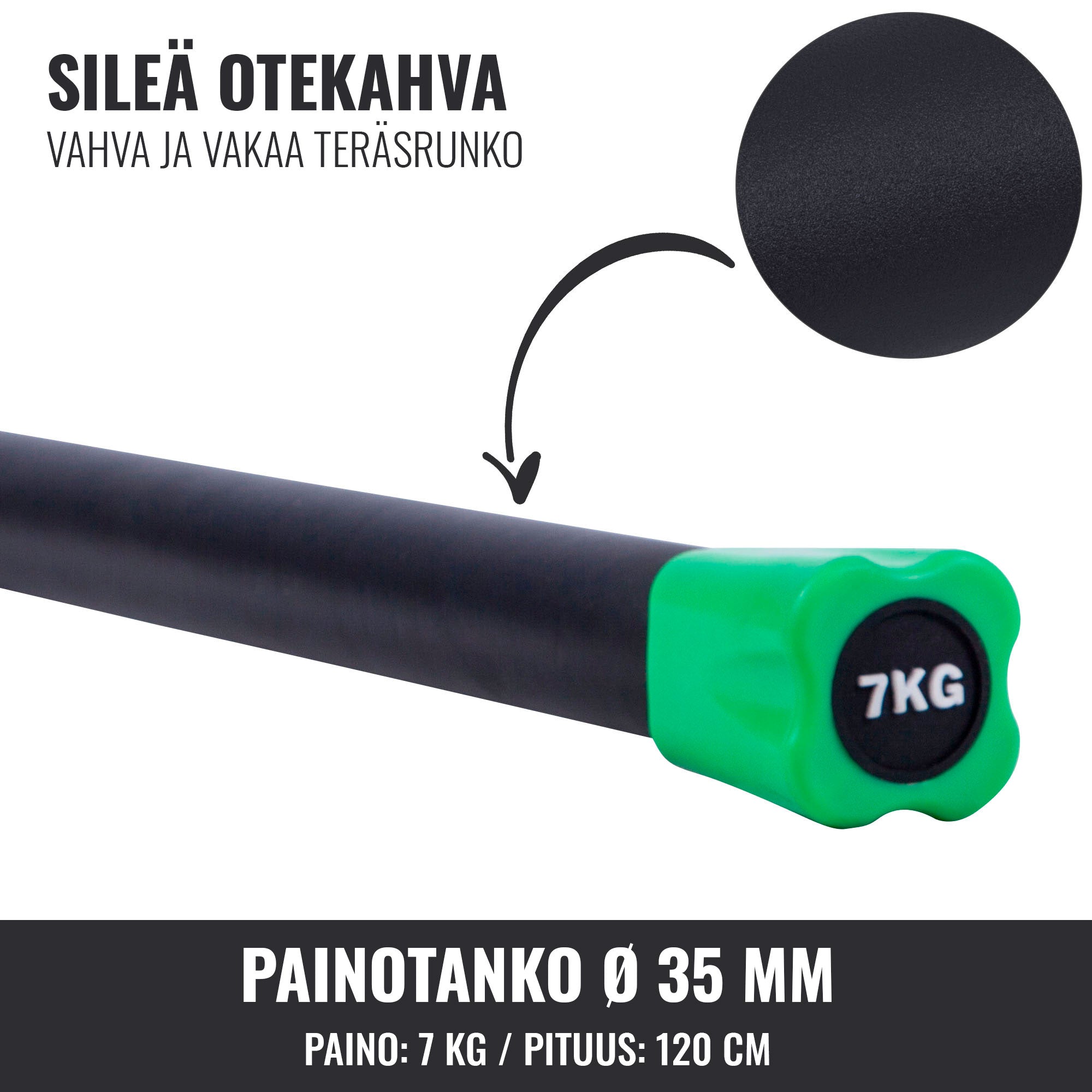 Painotanko Aerobic Bar 1-10kg, 120-132cm, Useita Värejä