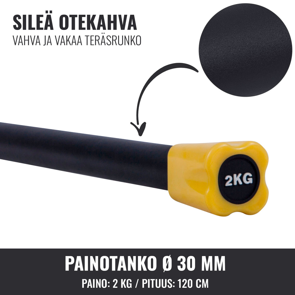 Painotanko Aerobic Bar 1-10kg, 120-132cm, Useita Värejä