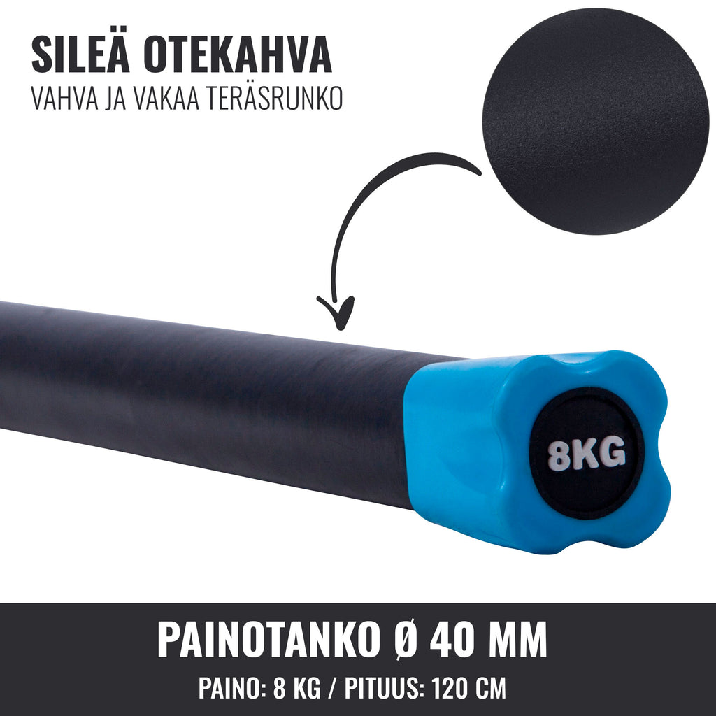 Painotanko Aerobic Bar 1-10kg, 120-132cm, Useita Värejä