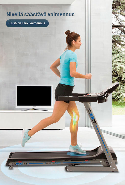 Kokoontaitettava juoksumatto MAXXUS RunMaxx 4.2i – 16 km/h, max. 110 kg, LCD-näyttö