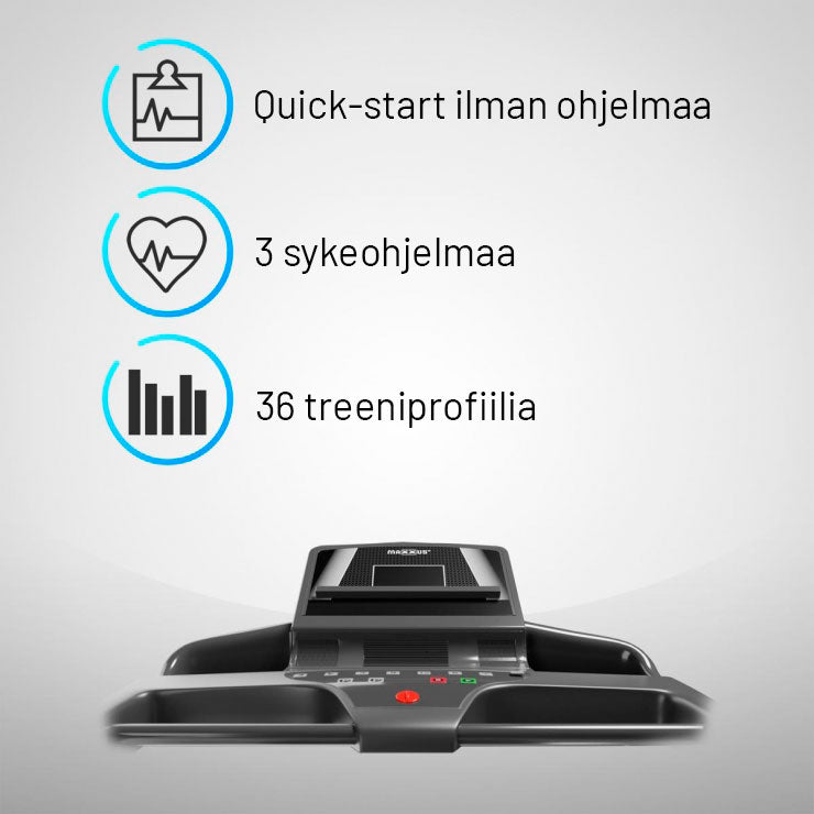 Kokoontaitettava juoksumatto MAXXUS RunMaxx 4.2i – 16 km/h, max. 110 kg, LCD-näyttö
