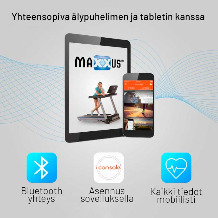 Juoksumatto MAXXUS 8.1 – Kokoontaitettava, 20 km/h,  max.140 kg, LED-Näyttö