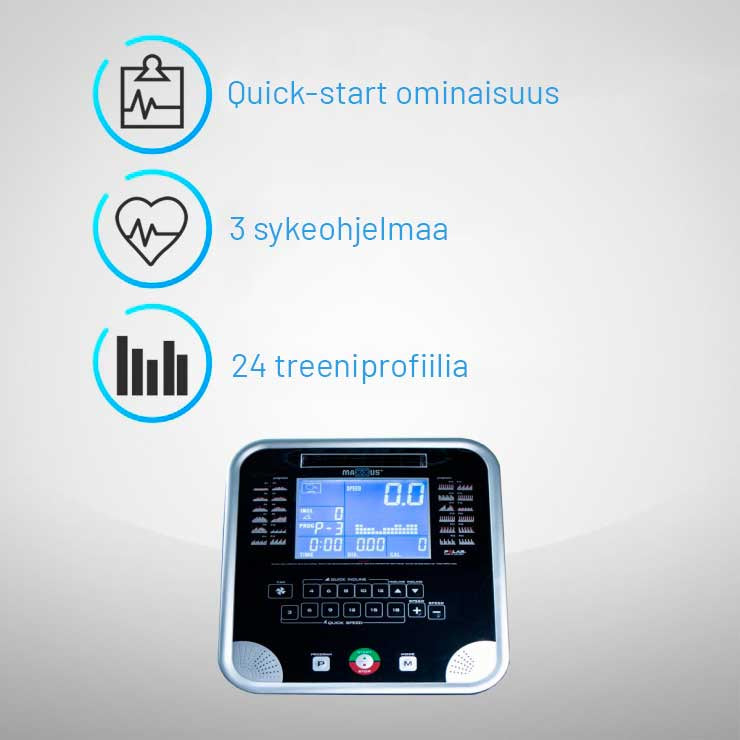 Juoksumatto MAXXUS 8.1 – Kokoontaitettava, 20 km/h,  max.140 kg, LED-Näyttö