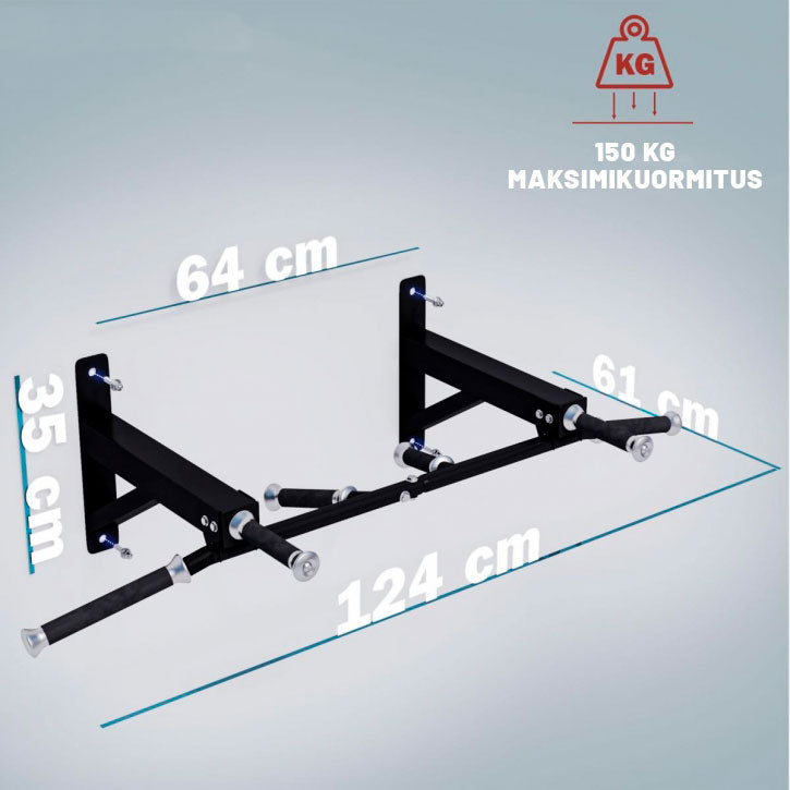 MAXXUS Leuanvetotanko Seinään Useilla Eri Otekahvoilla 113x35x60cm