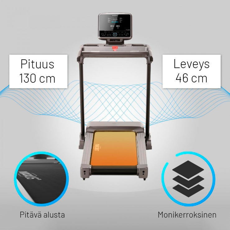 Taitettava Juoksumatto MAXXUS 7.1 RunMaxx – LCD-Näyttö, 11 Ohjelmaa, 18 km/h & 16 Kaltevuutta – 120 kg