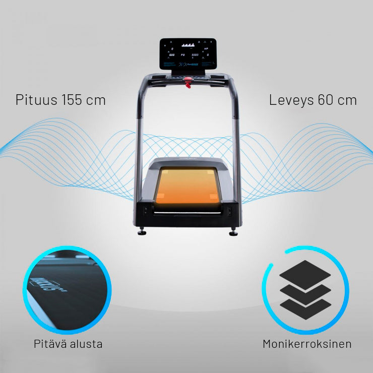 MAXXUS Juoksumatto RunMaxx 90 Pro LCD-Näytöllä Kaksoispehmustejärjestelmällä Max. 150kg