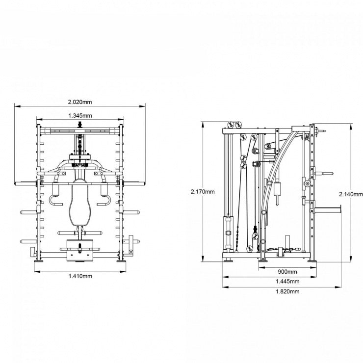 MAXXUS Smith-Laite 8.1 / Kuntokeskus Säädettävällä Painopenkillä Ø 50/51mm Levypainoille