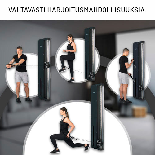 MAXXUS Seinään Kiinnitettävä Talja 60kg Painoilla 63x19x197cm Musta SmartGym H1