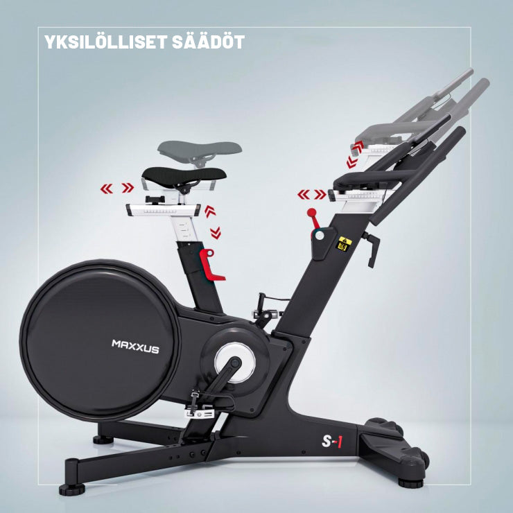 MAXXUS Kuntopyörä S1 Harjoitustietokoneella LCD-Näyttö 18kg Vauhtipyörä