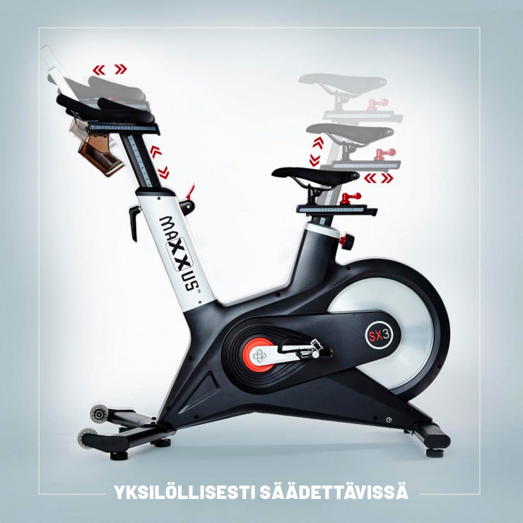 MAXXUS Kuntopyörä SX 3 Säädettävä Harjoitustietokoneella 4kg Vauhtipyörällä LCD-Näyttö