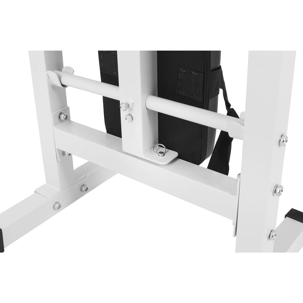 Säädettävä Painonnostopenkki Valkoinen + Vinyylinen Levytankosarja 100kg