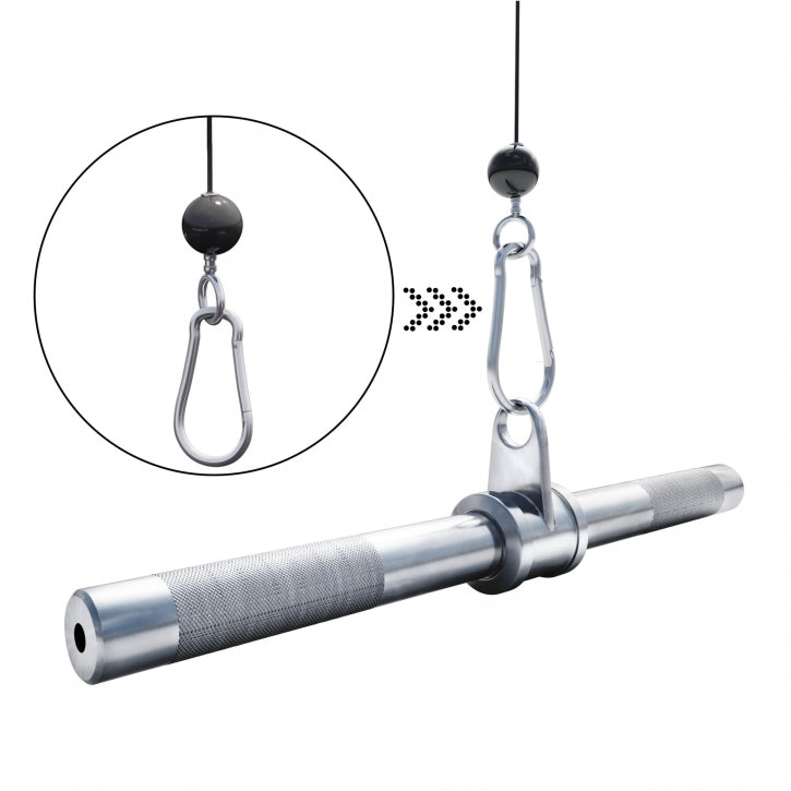 Pyörivä Suora Tanko Vetotanko Taljaan 50cm, 2.5kg, Max. 200kg Kromi