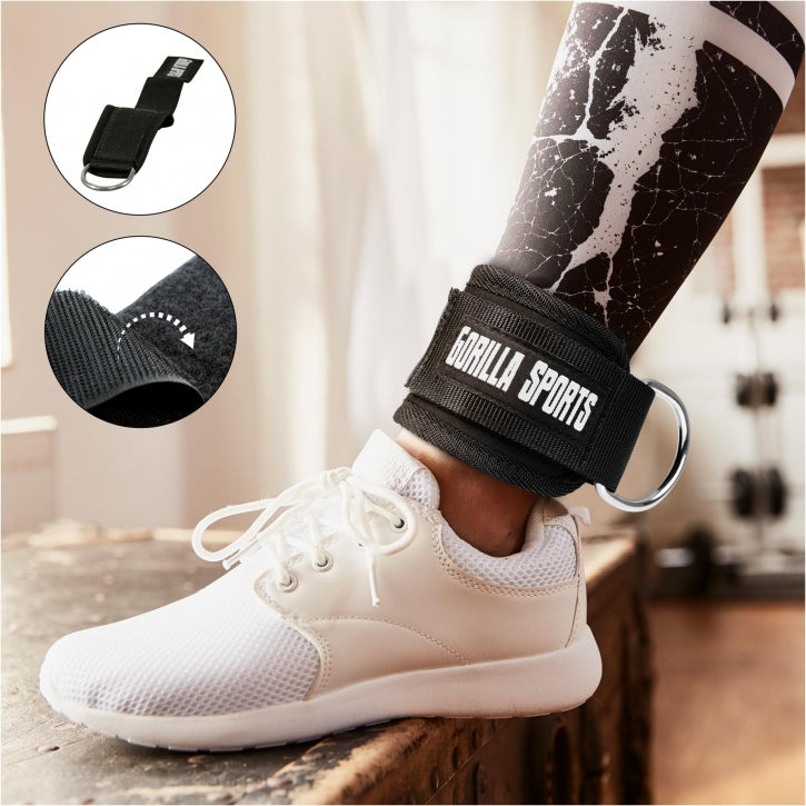 Säädettävä Nilkkaremmi 45cm, Max. 80kg Nailon/Neopreeni Musta