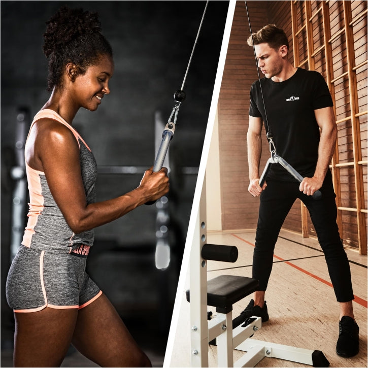 Kumipäinen Pyörivä Ojentaja V-Tanko / Vetotanko 37cm, 2.3kg, Max. 200kg Kromi