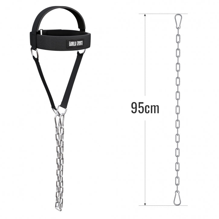 Säädettävä Niskanvahvistaja 95cm Ketjulla, Max. 25kg Nailon/Neopreeni/Teräs Musta
