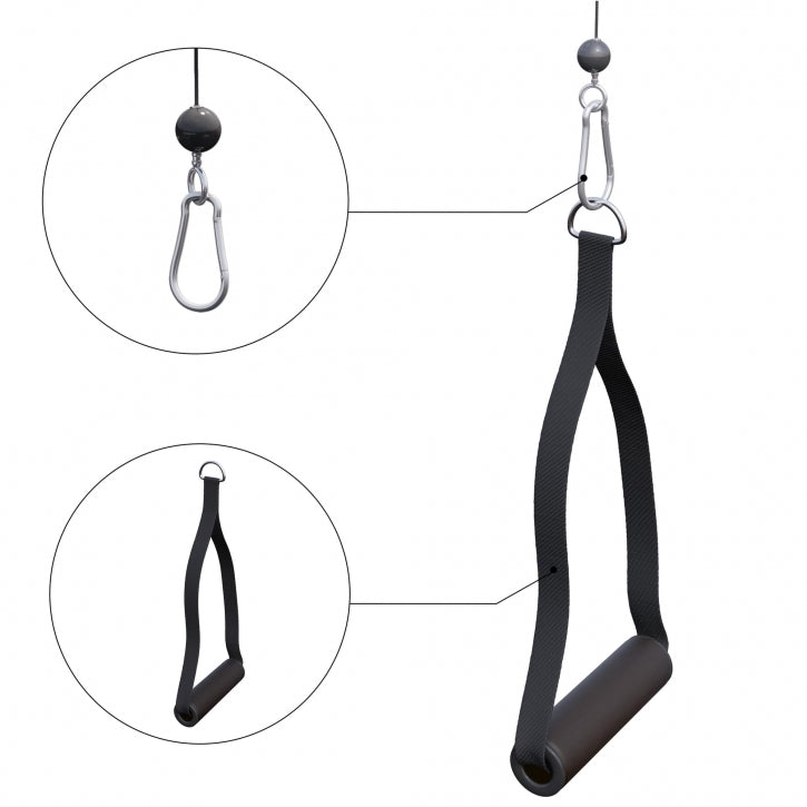 Pehmustettu Yhden Käden Taljakahvat 30x12cm, Max. 100kg Nailon/Vaahtomuovi Musta 2kpl