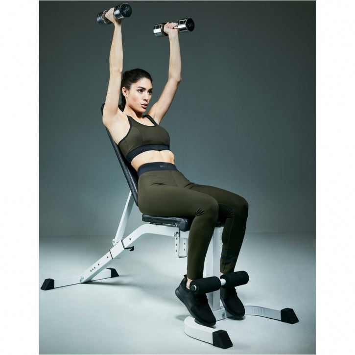 Säädettävä Vinopenkki Hauispenkillä 153cmx55cmx55-190cm Max. 280kg Valkoinen