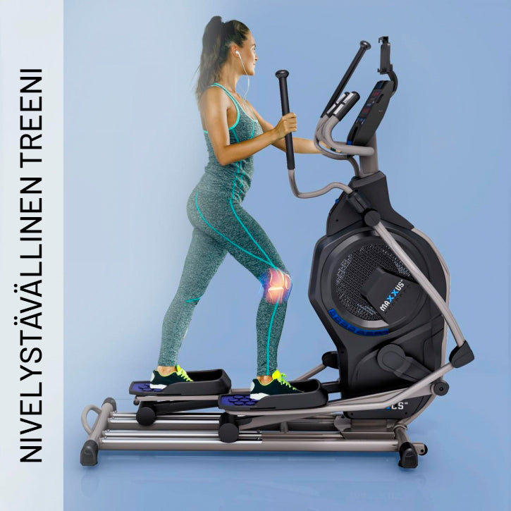 MAXXUS Crosstrainer CX 9.1 Musta Ilma- Ja Magneettivastuksella 8kg Vauhtipyörällä