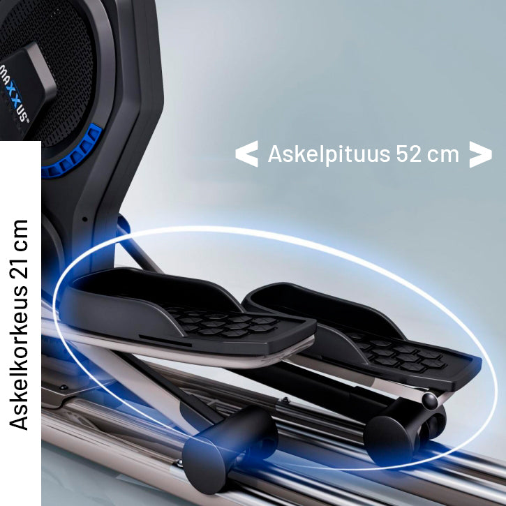 MAXXUS Crosstrainer CX 9.1 Musta Ilma- Ja Magneettivastuksella 8kg Vauhtipyörällä