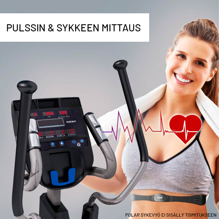 MAXXUS Crosstrainer CX 9.1 Musta Ilma- Ja Magneettivastuksella 8kg Vauhtipyörällä