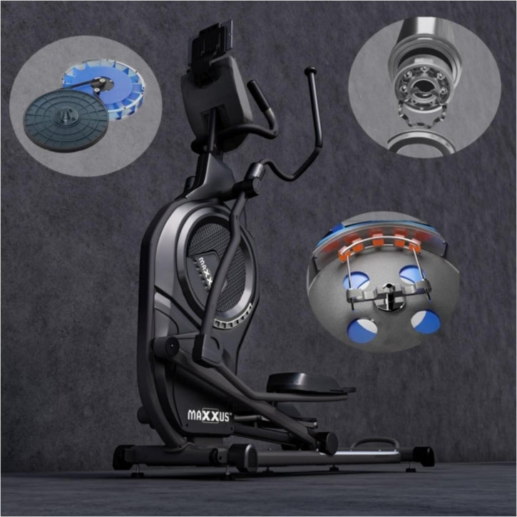 MAXXUS Crosstrainer CX 9.1 Musta Ilma- Ja Magneettivastuksella 8kg Vauhtipyörällä