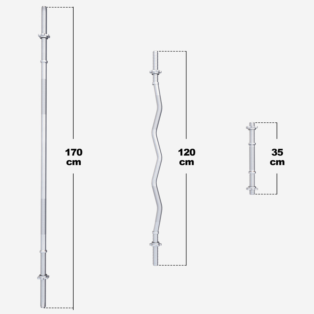 Levytankosarja 100 kg (Ø 30/31 mm) – vinyyliset levypainot + suora tanko 170 cm, EZ-tanko 120 cm & käsipainotangot 35 cm