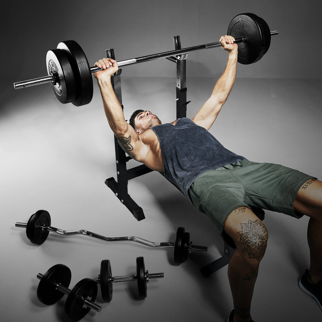 Säädettävä Punnerruspenkki Dippikahvoilla 118x54,5x92-112cm Max. 200kg Musta