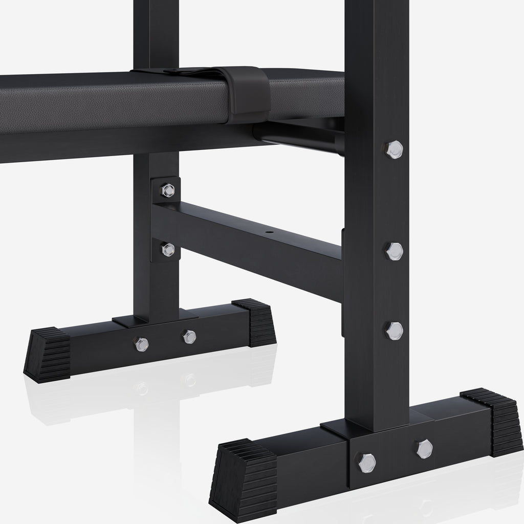 Säädettävä Punnerruspenkki Dippikahvoilla 118x54,5x92-112cm Max. 200kg Musta